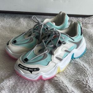 CL’DB chunky rainbow “wan mei jiao se,?” Dad sneakers